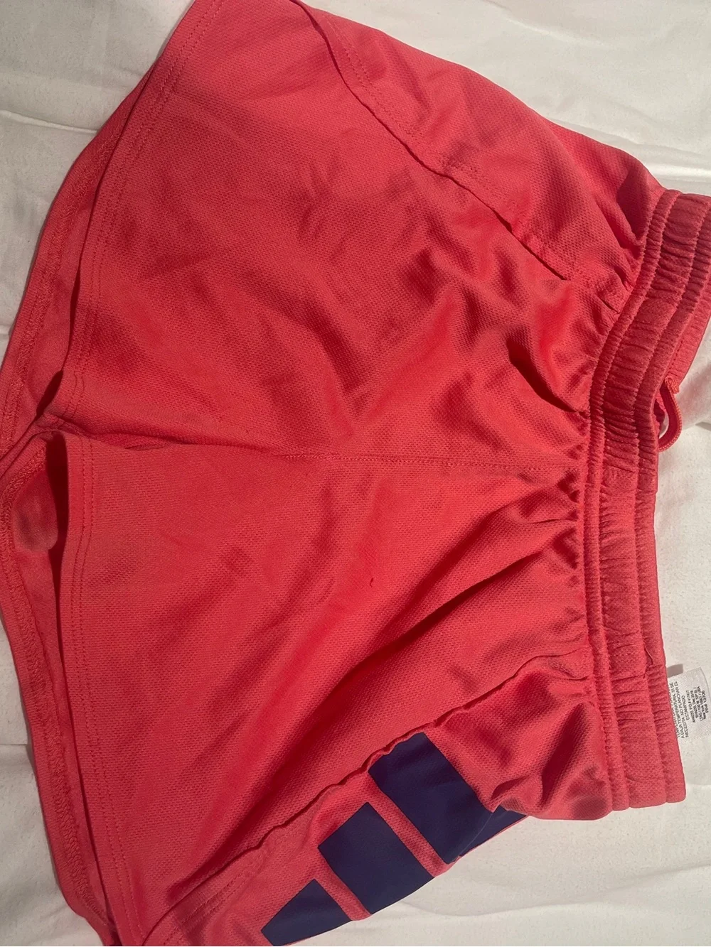 adidas Coral Pink Logo Athletic Shorts for Kids